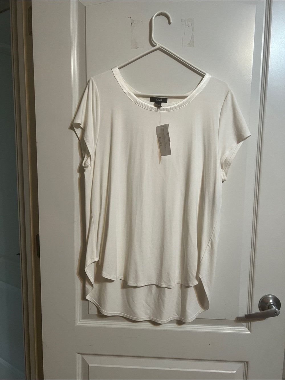 Alfani Cream Short Sleeve Tee